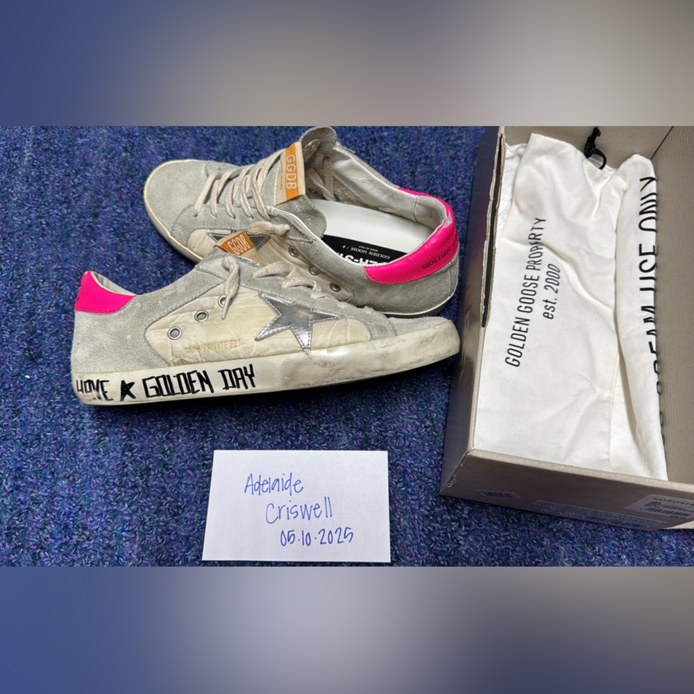 Golden Goose Sneakers with Pink and Silver Details